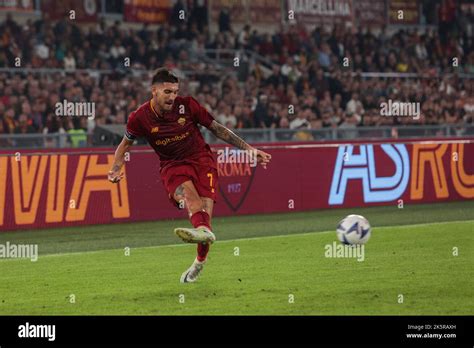 Rome Italy 9th October 2022 Lorenzo Pellegrini Of A S Roma Gestures