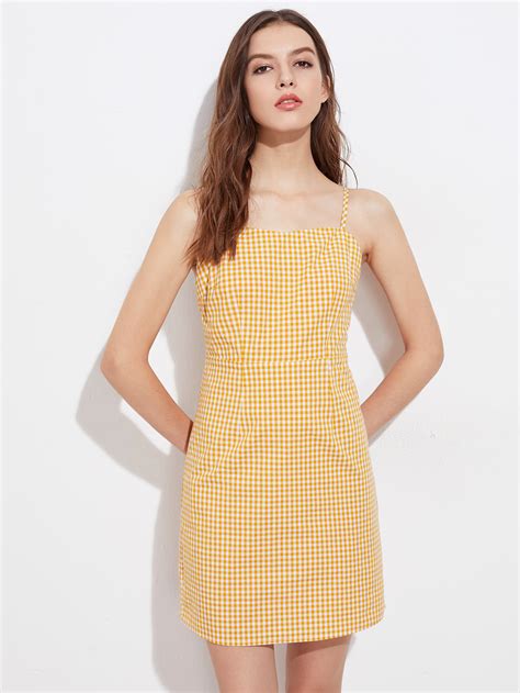 Gingham Cami Dress Shein Sheinside