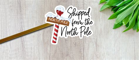 20 Shipped From North Pole Stickers Christmas Stickers Etsy