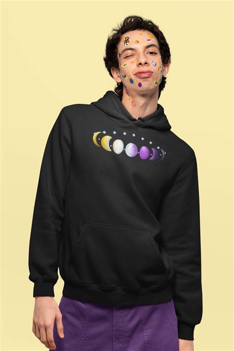 Not Just A Phase Nonbinary Pride Moon Phases Hoodie Pride Flag Lgbtq