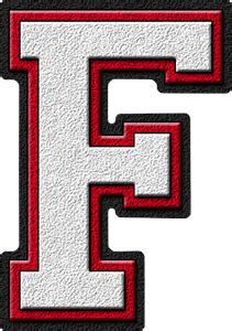 Presentation Alphabets White Cardinal Red Varsity Letter F