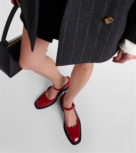 Penelope Leather Mary Jane Pumps In Red Souliers Martinez Mytheresa