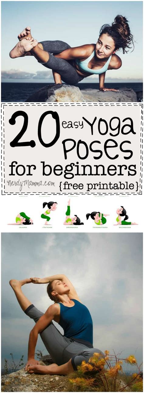 20 Easy Yoga Poses For Beginners With A Free Printable Nerdy Mamma