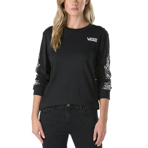 Vans Womens Rose Thorns Long Sleeve T Shirt Black Boardworld Store