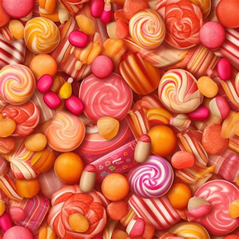 Premium AI Image | A close up of a pile of colorful candy with lots of ...