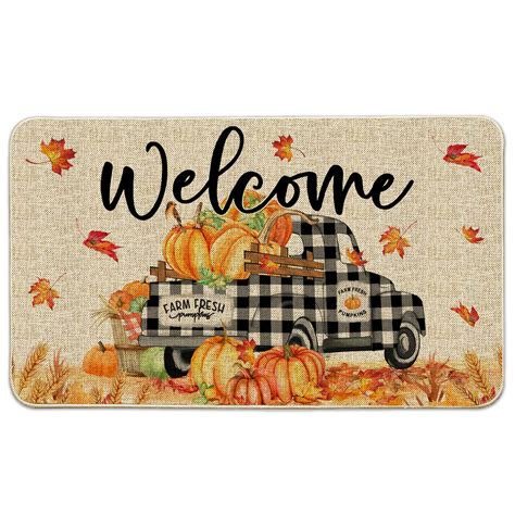 Hexagram Fall Door Mats 17x29 Inch Fall Welcome Mats Outdoor Autumn