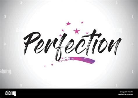 Perfection Handwritten Word Font With Vibrant Violet Purple Stars And