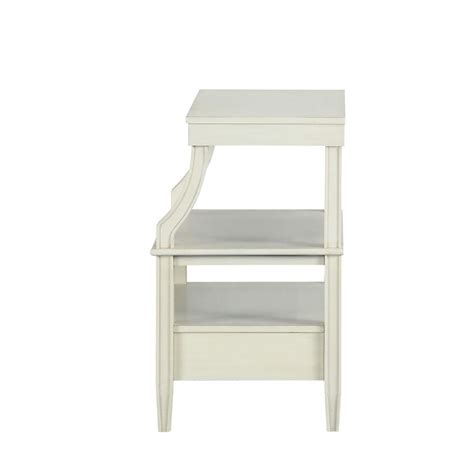 Newton Antique White Nightstand with Ample Storage, Pull-Out Tray & El ...