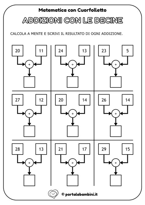 Schede Di Matematica Classe Seconda Portalebambini It