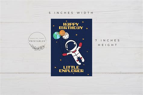 Outer Space Birthday Card Digital Download Happy Birthday Etsy Uk