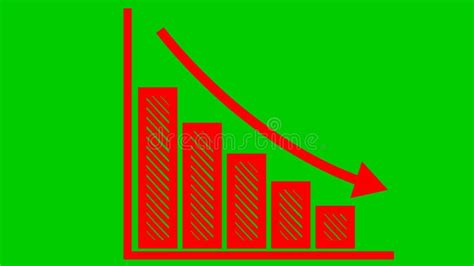 Animated Red Recession Chart Of Financial Decline With A Trend Line