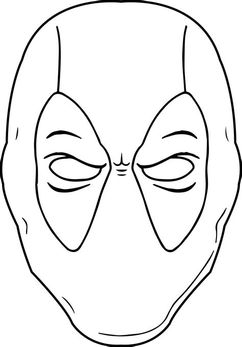 Awesome Black White Outline Deadpool Coloring Page Coloring Pages