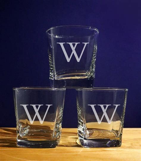 Personalized Monogram Whiskey Glass Best Man Whiskey Glass Etsy