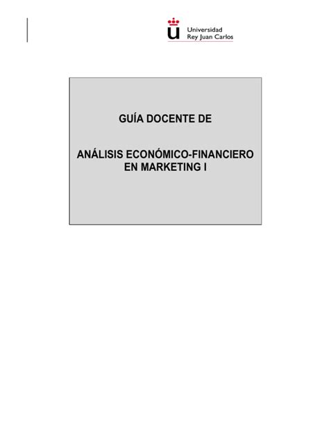 An Lisis Econ Mico Financiero En Marketing I