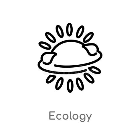 Outline Ecology Vector Icon Isolated Black Simple Line Element