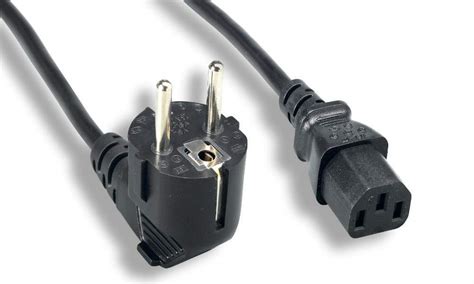 Ft Black European Schuko Cee To Iec C Angled Power Cord A V