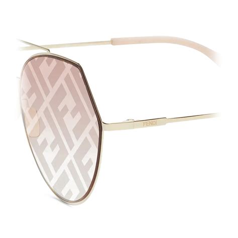 Fendi Eyeline Aviator Sunglasses Gold Pink Sunglasses Fendi Eyewear Avvenice