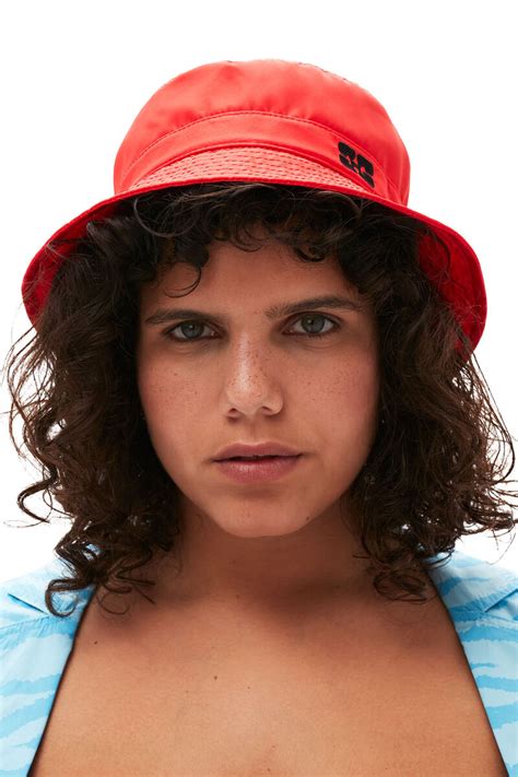 Racing Red Red Bucket Hat Ganni Ch