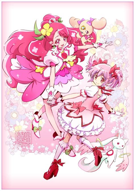 Precure manga artist Futago Kamikita draw Cure Grace with Kaname Madoka ...