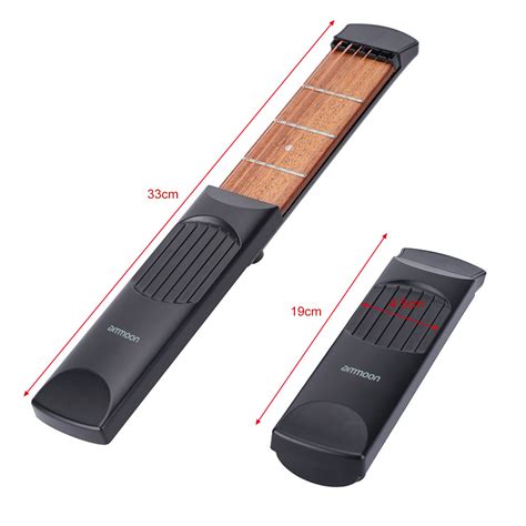 Ammoon Portable Pocket Acoustic Guitar Practice Tool Gadget Chord Trainer 6 String 4 Fret Model