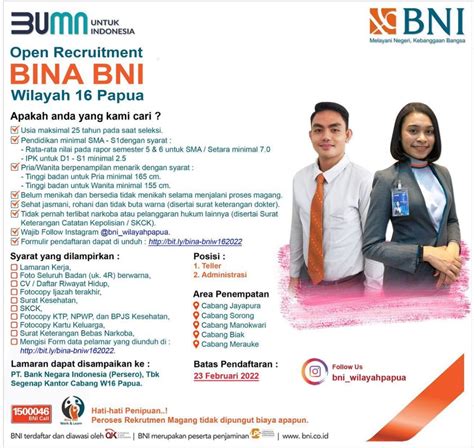 Loker BUMN Teller dan Admnistrasi Bank BNI - Loker Bank, BUMN dan CPNS ...