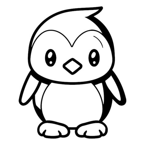 Mascote De Desenho Animado De Pinguim Bonito Isolado Em Ilustra O