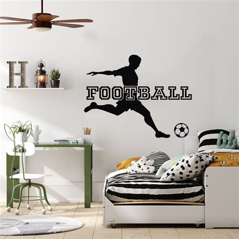 Football Player Wall Sticker Sports Wall Decal Soccer Ball Control