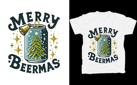 Premium Vector Merry Beermas Beer Christmas Tshirt Design