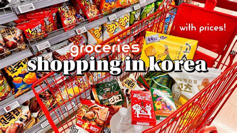 Shopping In Korea Vlog Grocery Food With Prices Snacks Unboxing