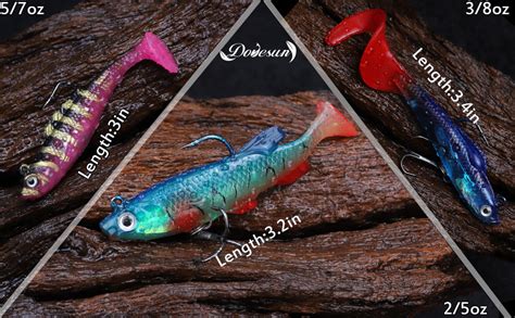 Amazon Dovesun Fishing Soft Plastic Lures Kit Pcs Pre Rigged