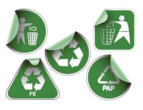 Conjunto De Etiquetas De Reciclaje Verde Vector Gr Fico Vectorial