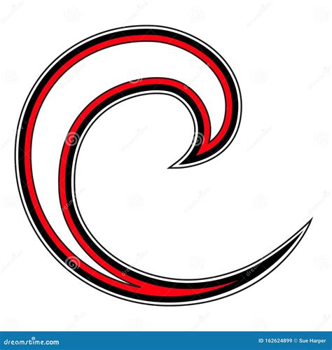 Logo Espiral Maor Koru Rojo Negro Ilustraci N Del Vector Ilustraci N