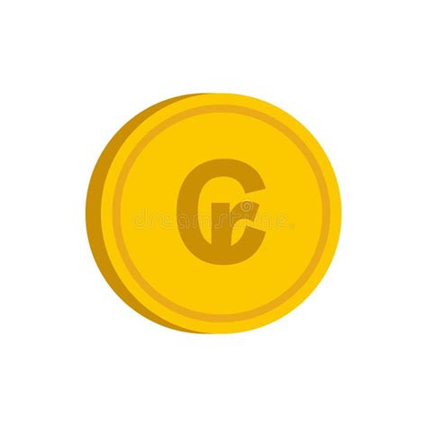 Gold Coin With Dollar Sign Icon Flat Style Stock Vector Illustration