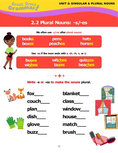 Esl Grammar Plural Nouns S Es Stickyball Esl Lessons