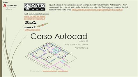 Corso Autocad Lezione Testi E Quote In Una Pianta Youtube