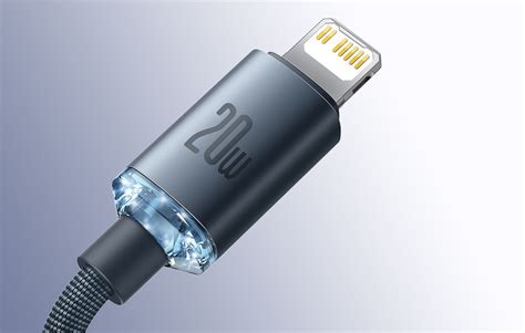 BASEUS Crystal Shine kabel USB C Lightning 20W 2m črna mimovrste