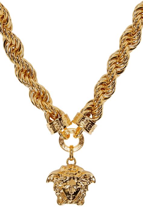 Versace Gold Rope Chain Medusa Pendant Gold Chains For Men Chains