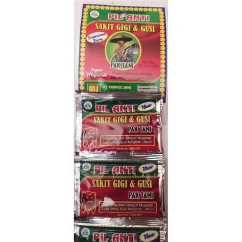 Jual Pil Obat Sakit Gigi Gusi Bengkak Pak Tani Sachet Shopee Indonesia