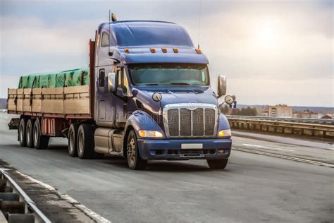 Truck Moving On A Country Highway Stock Photo Image Of Lorry Cargo