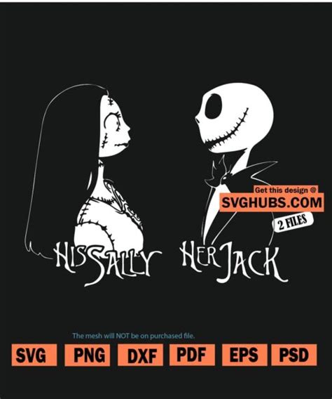 Her Jack His Sally Svg Nightmare Before Christmas Svg Couples Svg