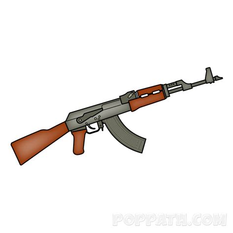 How To Draw An AK 47 Pop Path