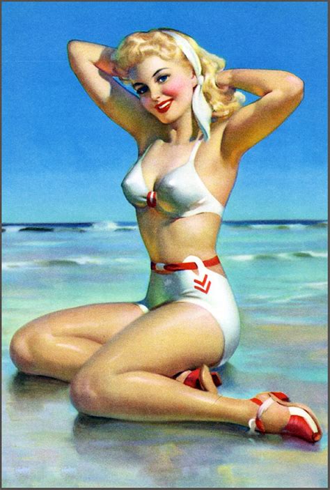 Art Frahm Pinup Girl Beach Blonde 1960s Metal Sign 12 X 8 Etsy