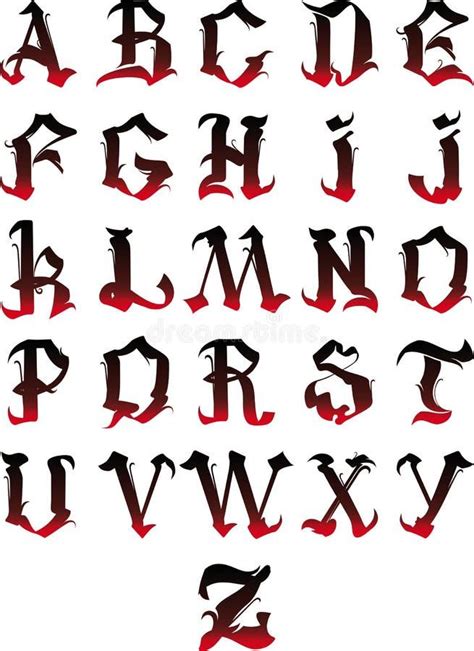 Gothic Alphabet Royalty Free Illustration Lettering Alphabet