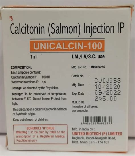 Allopathic 400mg Unicalcin Calcitonin Injection at Rs 180/unit in New Delhi