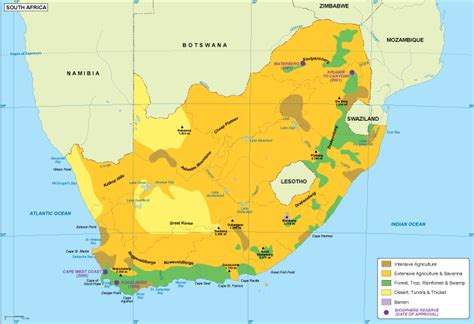 South Africa Vegetation Map Eps Illustrator Map A Vector Eps Maps