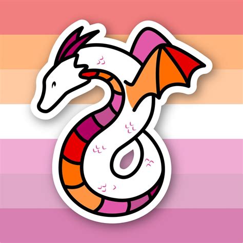 Lesbian Pride Dragon Sticker Etsy