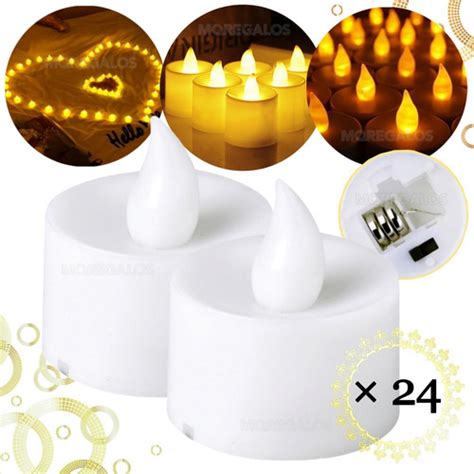 24 Velas Velitas Led Con Pila Calidas Decoracion Souvenir