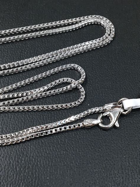 925 Sterling Silver Rhodium Franco Chain 1 20mm Etsy