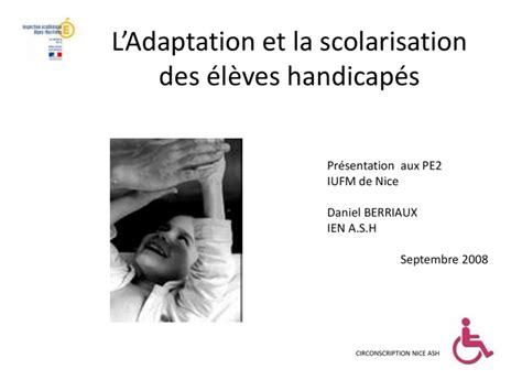 L`adaptation Et La Scolarisation Des élèves Handicapés