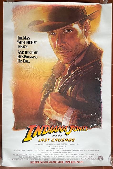 Affiche Cinéma Originale Indiana Jones Et La Dernière Croisade